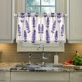 thumbnail image 2 of Yayeee Kitchen Curtains Tier Pair Light Filtering 27"x36" Rod Pocket Short Cafe Window Panel, Lavender Pattern, 2 of 7