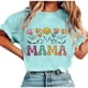 thumbnail image 1 of Tops de Manga Corta de Verano para las Mujeres Imprimir Blusa de Cuello Redondo, Moda Ligera de Poliéster Spandex, 1 of 4