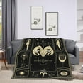 thumbnail image 2 of Aries Constellation Blanket Lightweight Microfiber Astrology Blanket Aries Zodiac Sun and Moon Decor Birthday Graduation Meaningful Gifts Aries Gifts for Women Men 50"X60", 2 of 6