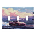 thumbnail image 2 of Dailycode Light Switch Plate Covers 2 Gang Wall Plate Plastics Outlet Covers for Kitchen Home Office Decor Racecar Drifting, 2 of 8