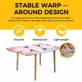 thumbnail image 4 of Pink Flower Table Cloths for 3 Foot Rectangle Tables, Spring Floral Elegant Butterflies Birds Farmhouse Patio Waterproof Elastic Fitted Tablecloths, Washable Rectangular Table Cover for Camping, 4 of 8