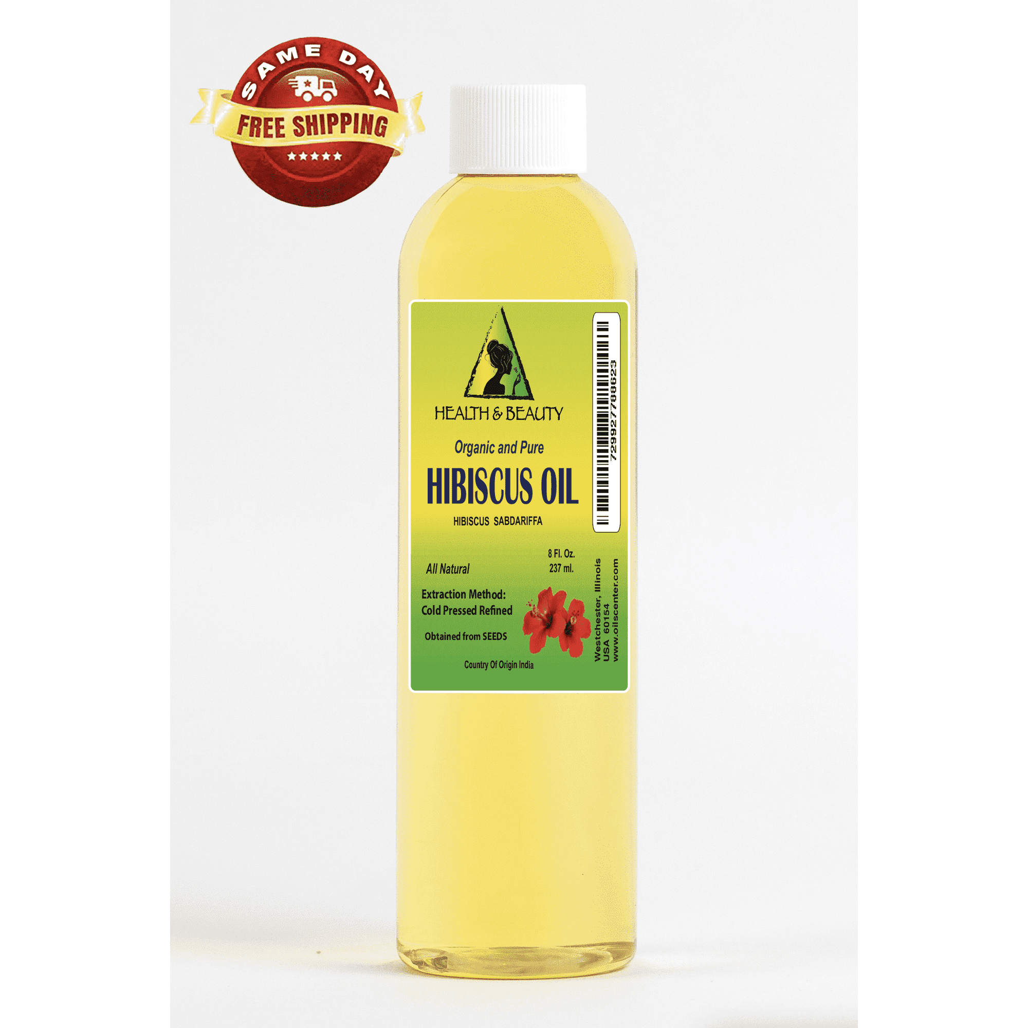 Hibiscus Seed Oil Refined Organic Carrier Cold Pressed Natural 100% Pure 8 oz