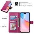 thumbnail image 6 of Leather Wallet Phone Case For iPhone 16 Pro Max 16Plus 16E 15 Pro Max 15Plus 14ProMax 14 Plus 13 Pro Max 12 Pro Max 11 Xs Max XR 6 7 8 Plus Phone Case Wallet Case Leather Phone Cover Card Zipper, 6 of 10
