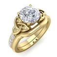 thumbnail image 2 of SuperJeweler 1 Carat Lab Grown Diamond Claddagh Bridal Set In 14K Yellow Gold For Women, 2 of 5