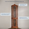 thumbnail image 4 of BELLEZE Lighted 3-Side Glass Display Curio Cabinet w/ Tempered Glass Doors and Shelves, Curved Wood Corner Cabinet with Bulb, Corner Storage Decoration Rack for Living room and Bedroom - Loraine (Oak), 4 of 7