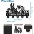 thumbnail image 2 of Wood Wedding Love Key Hook Wall Mounted Mr Mrs Love Anniversary Key Holder 11.8×7.9inch Bride and Groom Key Hanger 5 Alloy Hooks for DIY Wedding Gifts Entryway Bedroom Living Room Home Decor, 2 of 9