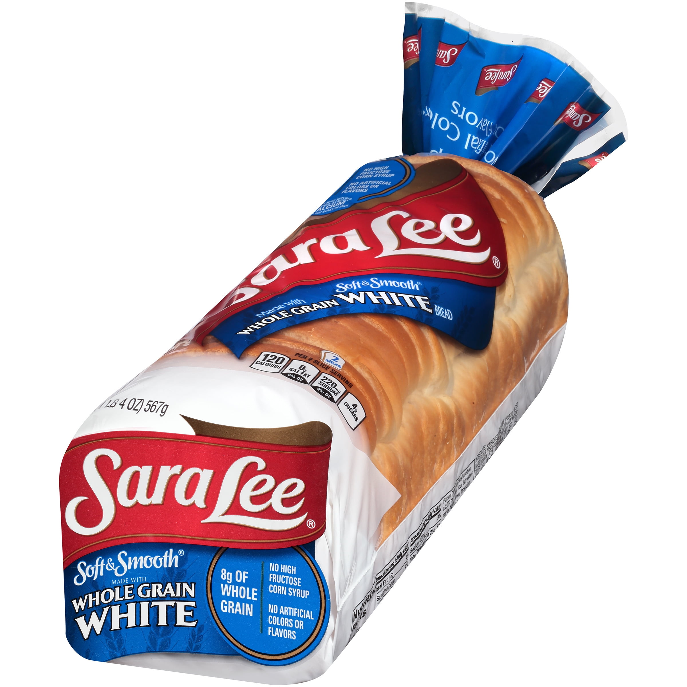 Sara Lee Soft & Smooth Whole Grain White Bread Loaf, 20 oz, 22 Count