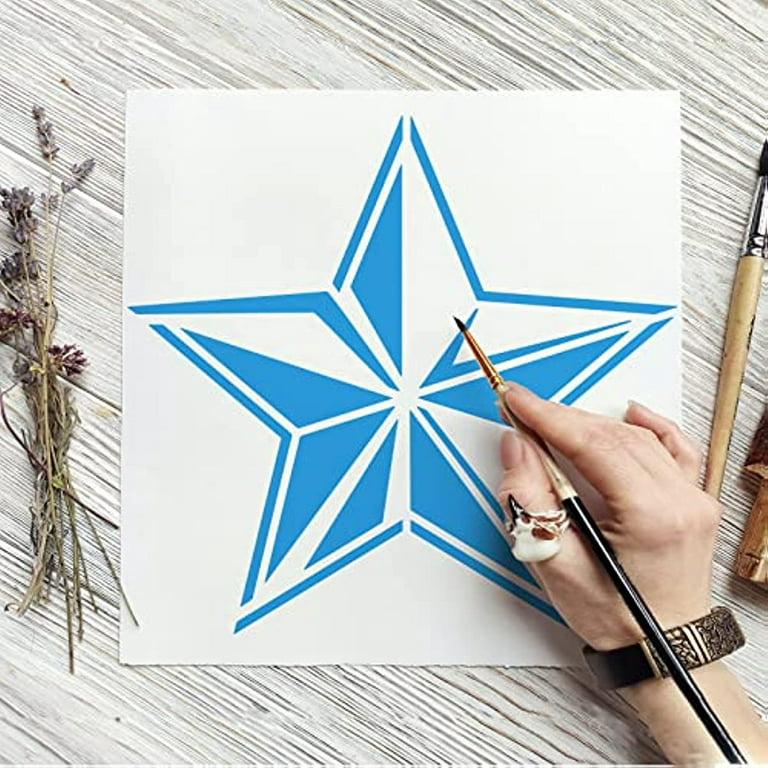 3PCS Star Templates for Painting, Three Sizes Plastic 5 Point Star Stencil  Pentagram Stencil Star Stencils for Crafts on Wall Window Home Decoration