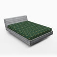 thumbnail image 2 of Ambesonne Art Deco Fitted Sheet, Nostalgic Classic Motif, King Size, Dark Mustard and Dark Teal, 2 of 5