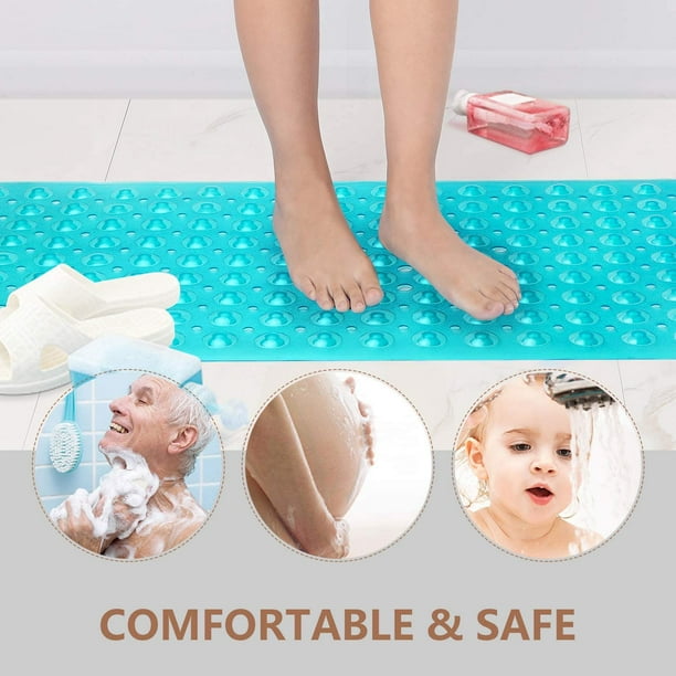 IBAOLEA Baby Bath Mat Non Slip Extra Long Bathtub Mat for Kids 40