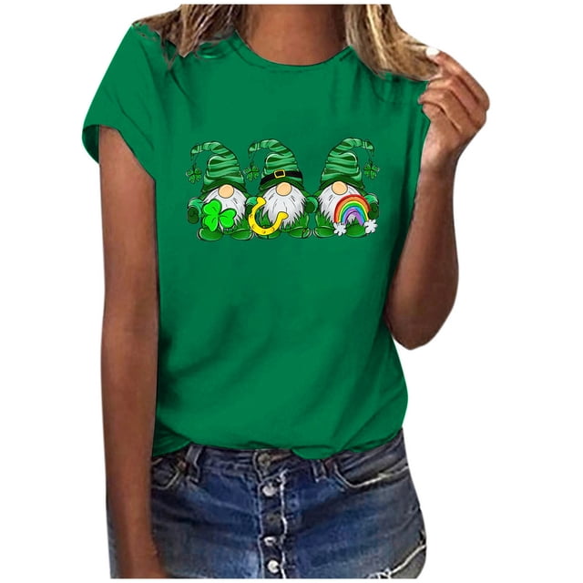Chemises de la Saint-Patrick pour Femmes Saint-Valentin Imprimé Hiver Décontracté Floral Haut Saint-Patrick