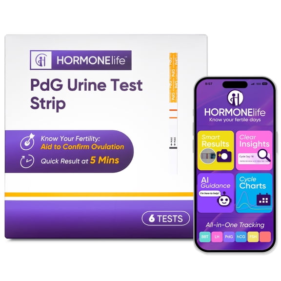 HORMONElife PdG Progesterone Test Strips, At-Home Ovulation Confirmation and Fertility Tracking Kit, 6 Count