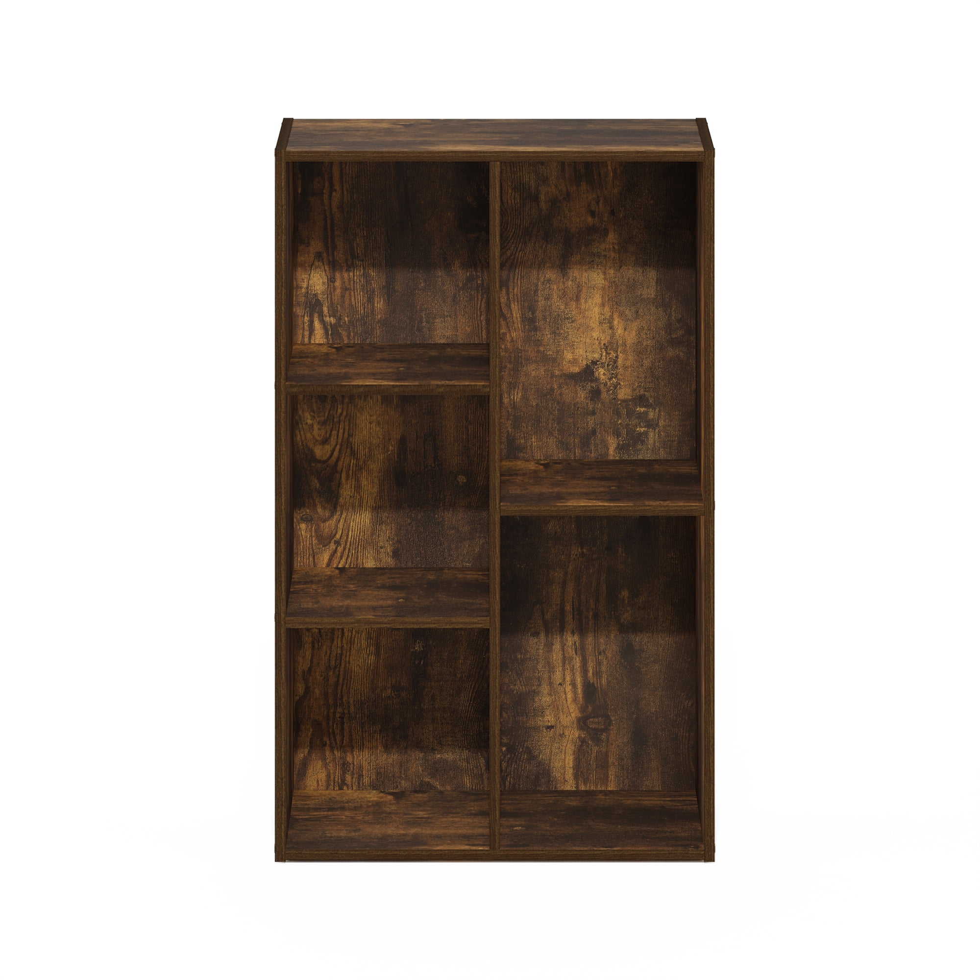 Furinno LUDER 5-Cube No Tool Assembly Open Shelf in Amber Pine