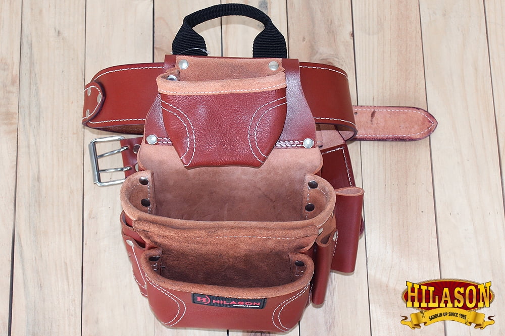 HILASON Leather Carpenter, Farmers And Electrician Tool Bag Pouch