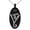Black, variant on Stainless Steel Reiki Dumo Tibetan Master Engraved Small Oval Charm Pendant Necklace