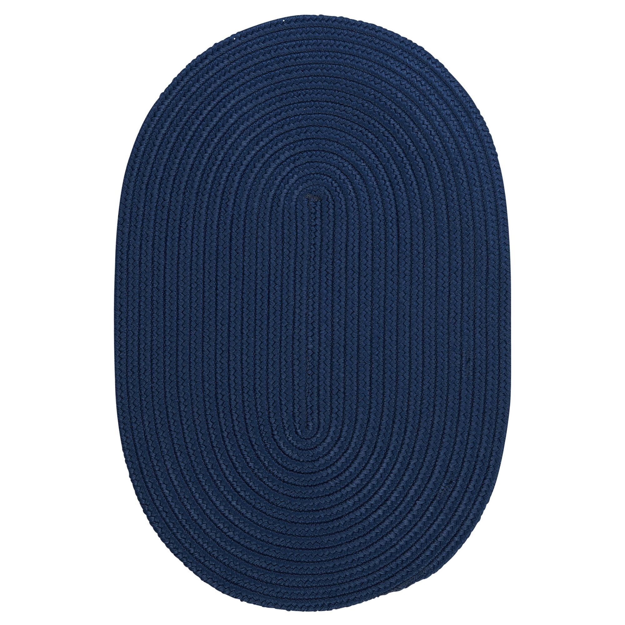 3' x 5' Navy Blue Solid All Purpose Handcrafted Reversible Oval Outdoor