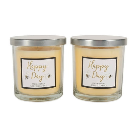 Home Traditions Single Wick Evenly Burning Highly Scented Jar Candle, Set of 2 (8 Oz Each) - Happy