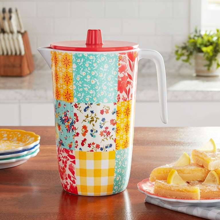 Plastic No Lid Pitcher with Cute Polka Dot Pattern