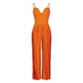 thumbnail image 6 of Outfits for Women 2 Piece Sets Two Piece Sets for Women Spring Clothing Set Female Round Neck Sleeveless Tops Pants Sets Long Pant Style S_397 Women's Tracksuits Orange XL, 6 of 6