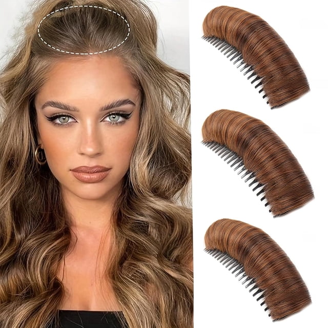 Almohadilla invisible y esponjosa para el cabello, almohadilla para la cabeza con forma de bocanada, almohadilla invisible y esponjosa para el cabello, pinza para el cabello sintética, para realzar el