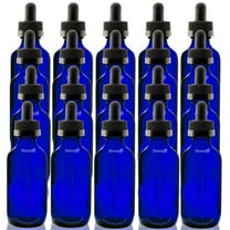Cobalt Blue 2oz Dropper Bottle (60ml) Pack of 20 - Glass Tincture Bottles with Eye Droppers for Essential Oils & More Liquids - Leakproof Travel Bottles