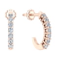 thumbnail image 3 of 14K rose gold diamond huggie earrings for women 0.30 carat, 3 of 4