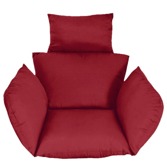 ATR ART to REAL Egg Chair Cushion Hanging Basket Seat Cushion,Thicken Soft Egg Swing Chair Pad,Hanging Egg Chair Cushion with Headrest,Red