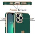 thumbnail image 2 of (Verde) Funda para iPhone 13 Pro, funda delgada de silicona chapada en oro con patrón de corazón, cubierta protectora a prueba de golpes y antiarañazos, 2 of 5