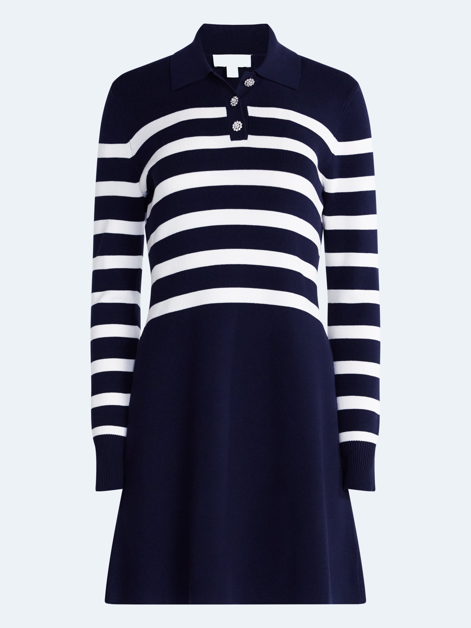 Free Assembly Women's and Women's Plus Polo Sweater Dress with Long Sleeves, Sizes XS-4X