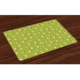 thumbnail image 1 of Ambesonne Anime Place Mats Set of 4, Rabbits Carrots on Green, Standard Size, Apple Green and Yellow, 1 of 4
