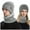Grey, variant on Winter Knit Hat with Integrated Scarf for Adults Windproof Warm Hood Coif Headwear