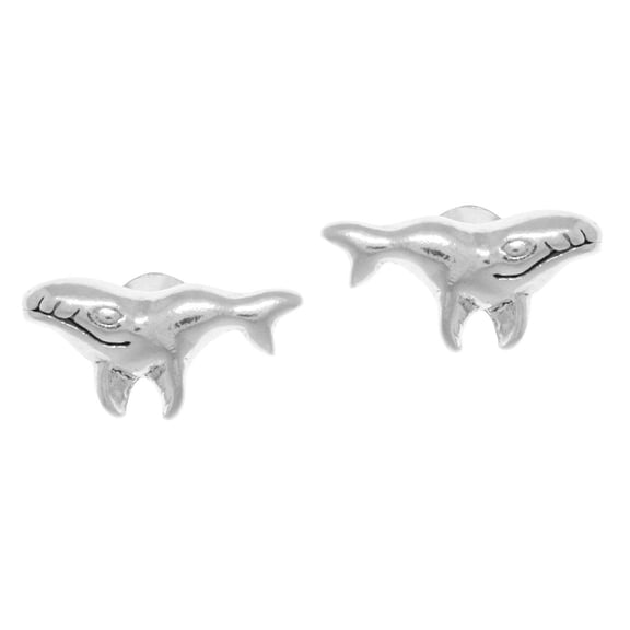 Jewelry Trends Sterling Silver Petite Humpback Whale Stud Earrings