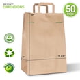 thumbnail image 2 of Bolsas de papel Stock Your Home Kraft Brown con asas, 70 libras, 50 unidades, 2 of 6