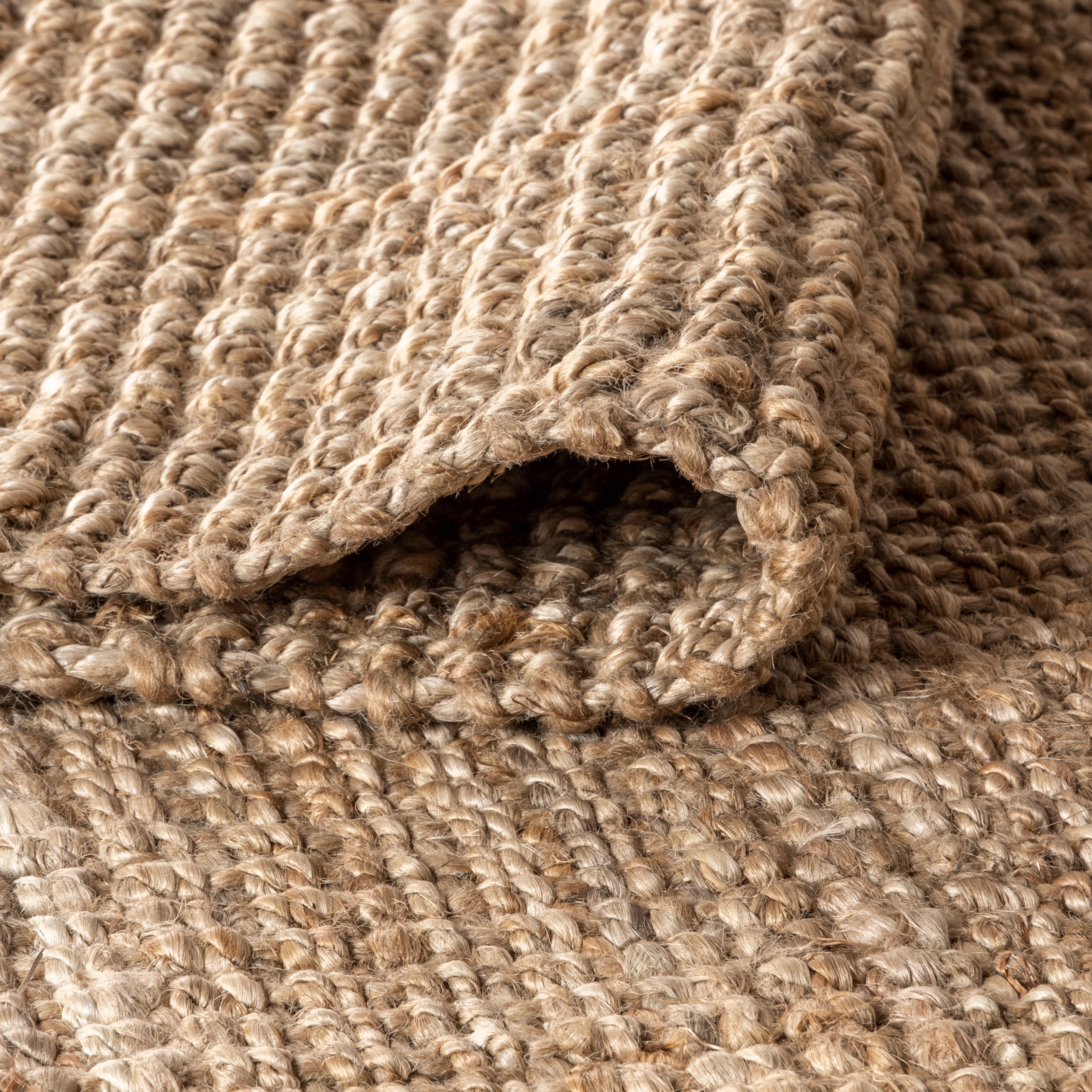 JONATHAN Y NATURAL FIBER 2 x 18 Runner Rug, Pata Hand Woven Chunky Jute - Natural, NRF102A-218