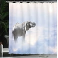 thumbnail image 4 of Ambesonne Animal Shower Curtain, Heavenimal Freedom, 69"Wx70"L, Grey Blue, 4 of 5