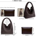 thumbnail image 4 of Women Vegan Leather Hand-Woven Tote Handbag Fashion Shoulder Top-handle Bag All-Match Underarm Bag with Purse, 4 of 10