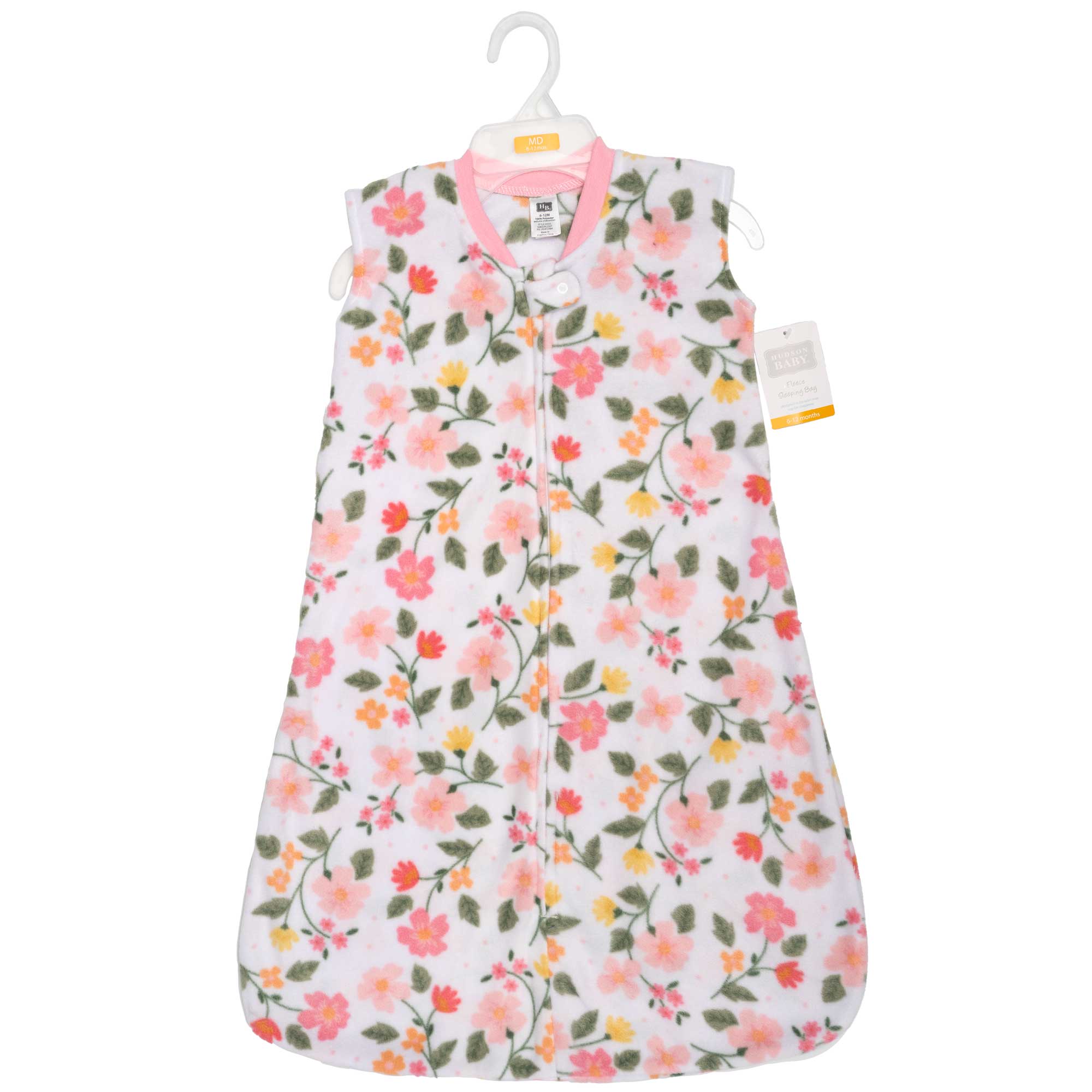 Hudson Baby Infant Girls Fleece Sleeping Bag, Sack, Blanket, Family Floral, 0-6 Months