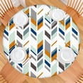 thumbnail image 2 of Boho Floral Decorative Round Tablecloth with Elastic Hem, Fits 38 to 42 Inch Tables, 44" Durable Material for Year Round Use, 2 of 7