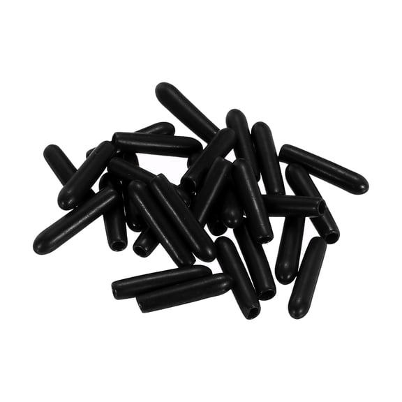 Uxcell 88Pcs Silicone End Caps, 2.5mm(1/8") ID Round Screw Thread Protectors Flexible Screw Bolt Covers Caps for Metal Tube Rod Bolt, Black