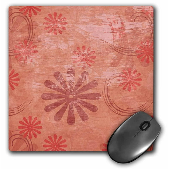 3dRose, Antique Style Pink and Peach Fun Flowers, MousePad