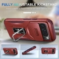 thumbnail image 2 of KOMI for Google Pixel 9/9 Pro Case with Tempered Glass Screen Protector and Camera Lens Cover,Rotated Ring Stable Kickstand,Heavy Duty Shockproof Protective Phone Cover-Red, 2 of 7