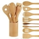 thumbnail image 5 of Ounissouiy Utensilios de cocina Juego de utensilios de cocina de bambú con soporte Mostrada Ounissouiy HA022379-00, 5 of 5