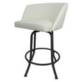 thumbnail image 2 of Tobias Designs Swivel Extra Tall Vinyl & Metal Bar Stool White/Gray Set of 3, 2 of 3