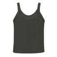 thumbnail image 4 of Sexy Tops For Women, Built In Bra Casual Comfort Colors Square Neck Sleeveless Workout Athletic Crop Elastic Tank Tops Spring Women Plus Size Long Sleeve Tops Casual Tops (L, Dark Gray) ZMTing, 4 of 4