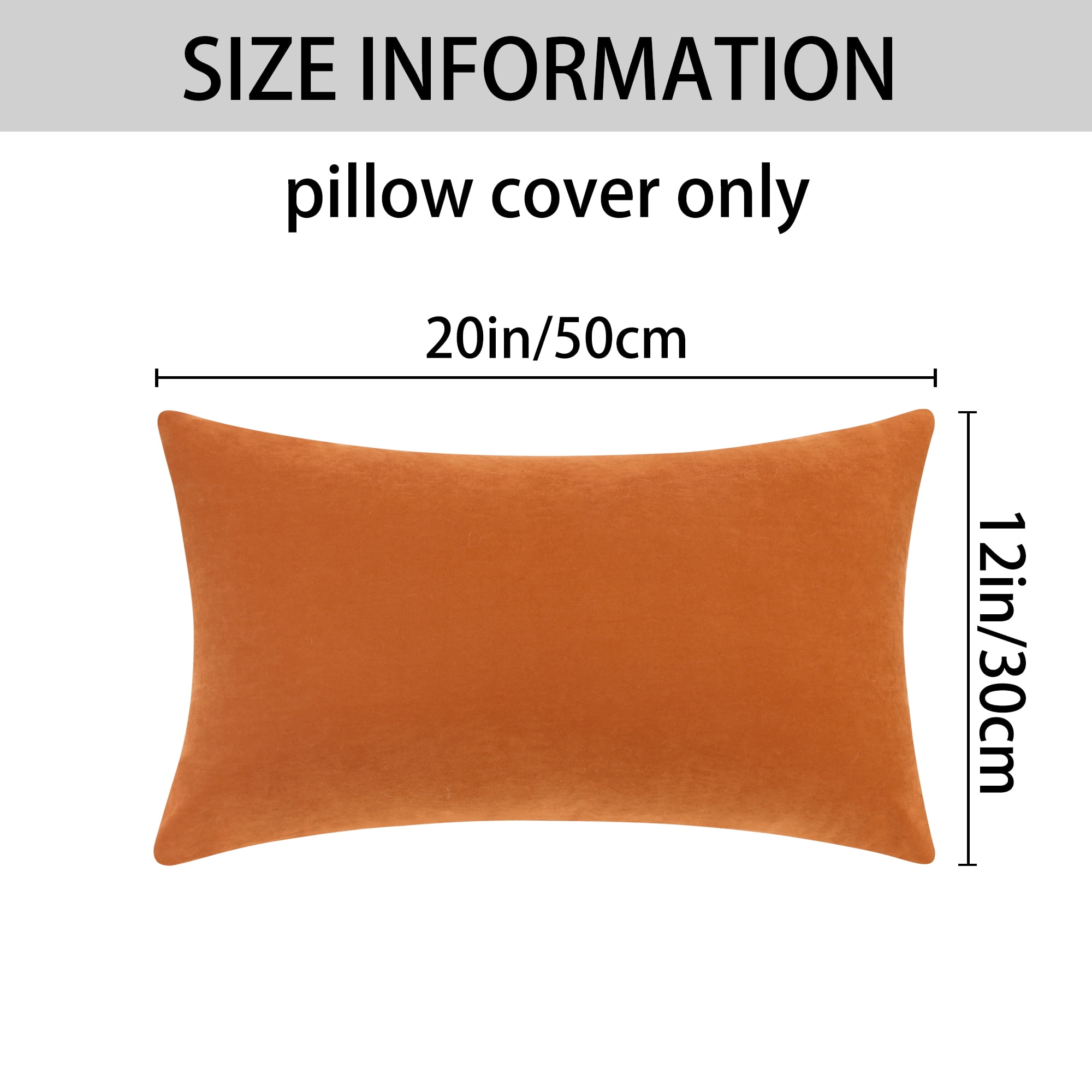 Unique Bargains 4 Pcs Solid Color Pillowcases Hidden Zipper Pillow Covers Orange 12" x 20"