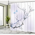 thumbnail image 4 of Ambesonne Nature Shower Curtain, Birds Cherry Branches Style, 69"Wx84"L, Sky Blue, 4 of 4