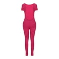 thumbnail image 6 of pstuiky Womens Jumpsuits, Solid Color Slim Short Seamless Hip Lifting Trousers Trendy Rompers for Women Hot Pink M, 6 of 8