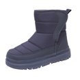 thumbnail image 1 of Zanarzt Bottes d'Hiver pour Bébé Mi-Mollet, Bottes Chaudes à Semelle Plate en Peluche pour Enfants, Bottes d'Extérieur à la Mode et Décontractées pour Garçons et Filles, Bleu, 5-5,5 Ans, 1 of 5