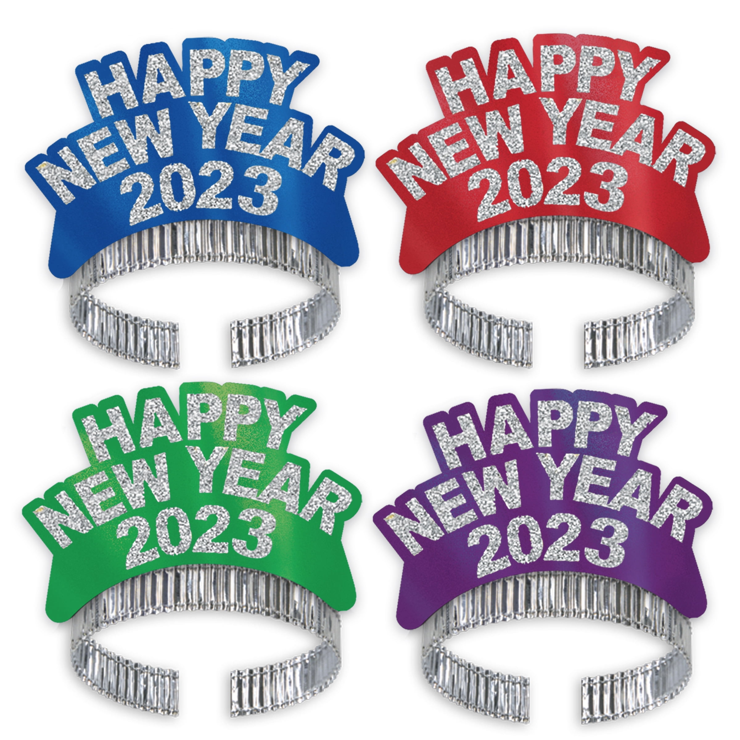 Beistle New Year's Eve Assorted Color Paper Tiaras, 4/Pkg