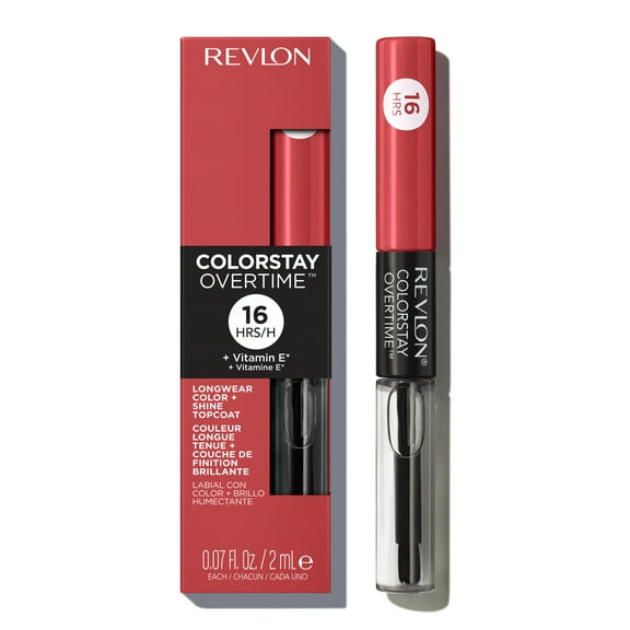 Revlon ColorStay Overtime Longwearing Gloss Lipstick with Vitamin E, 020 Constantly Coral, 0.07 fl oz